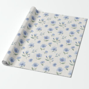 Papel De Presente Impressão Botânica de Flores Silvestres Cottagecor