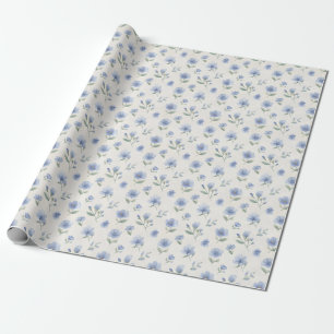 Papel De Presente Impressão Botânica de Flores Silvestres Cottagecor