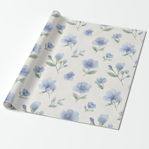 Papel De Presente Impressão Botânica de Flores Silvestres Cottagecor