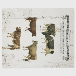 Papel De Presente Impressão da casa da quinta da vaca de leiteria