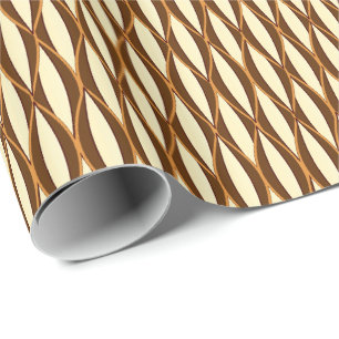 Papel De Presente Impressão da fita do meio século - marrom e crem