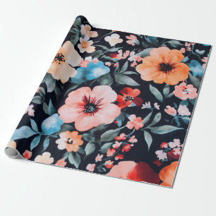 Papel De Presente Impressão da Sinfonia do Jardim Midnight   Bold Fl