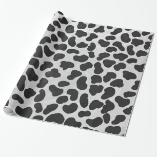 Papel De Presente Impressão Dalmático Negro e Branco