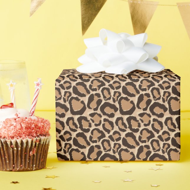 Papel De Presente Impressão de Animais Castanhos Leopardo (Festa de aniversário)