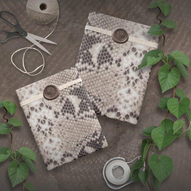 Papel De Presente Impressão de Animal Cobra Bege (Criador carregado)