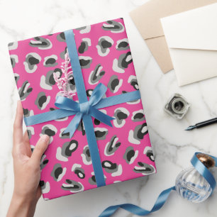Papel De Presente Impressão de Animal Rosa
