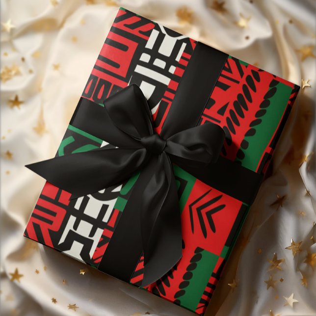 Papel De Presente Impressão de Arte Africana do Natal Zebra Kente Wr (Criador carregado)