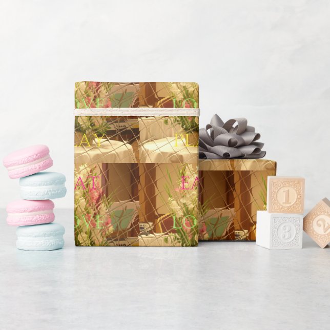 Papel De Presente Impressão de Arte de Blooms Refletidos (Chá de bebê)