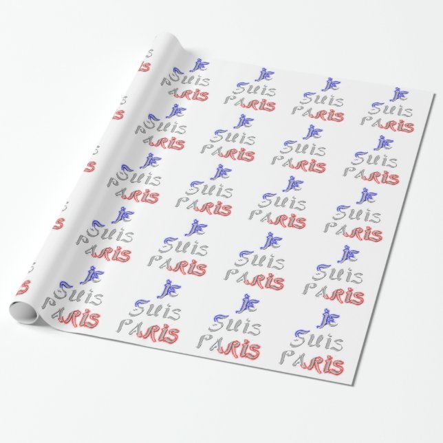 Papel De Presente Impressão de Arte Je Suis Paris (Desenrolado)