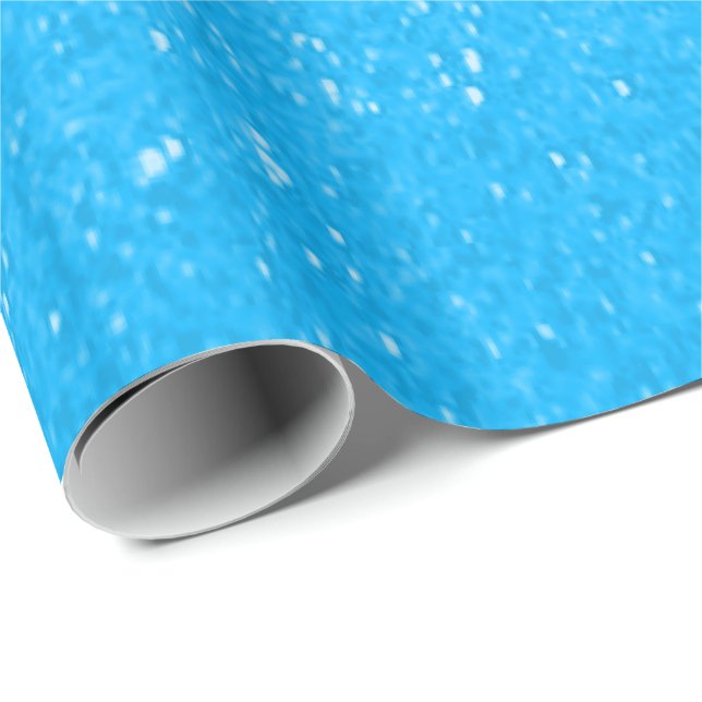 Papel De Presente Impressão de brilhante azul-bebê (Ponta do rolo)