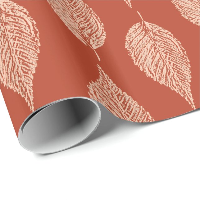 Papel De Presente Impressão de Chalk de Fez, em Laranja de Mandarina (Ponta do rolo)