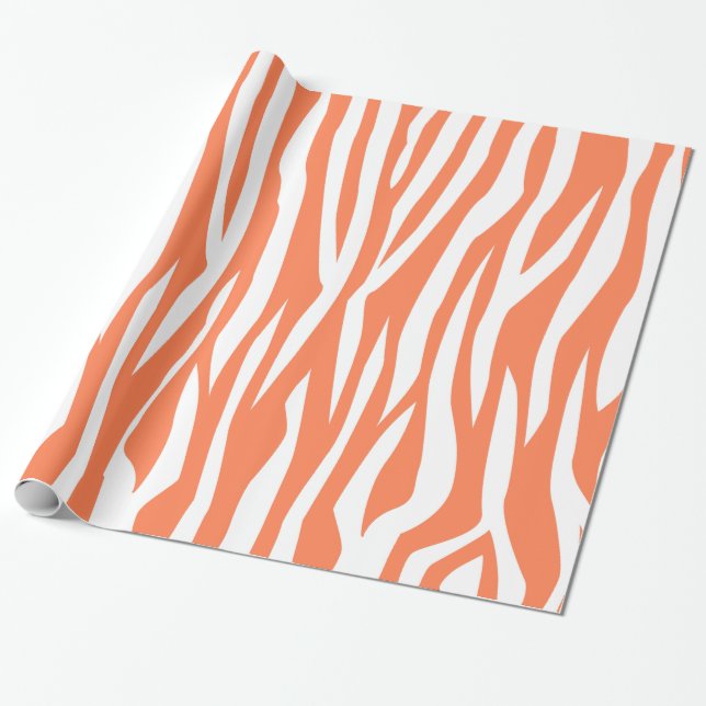 Papel De Presente Impressão de Coral Zebra (Desenrolado)