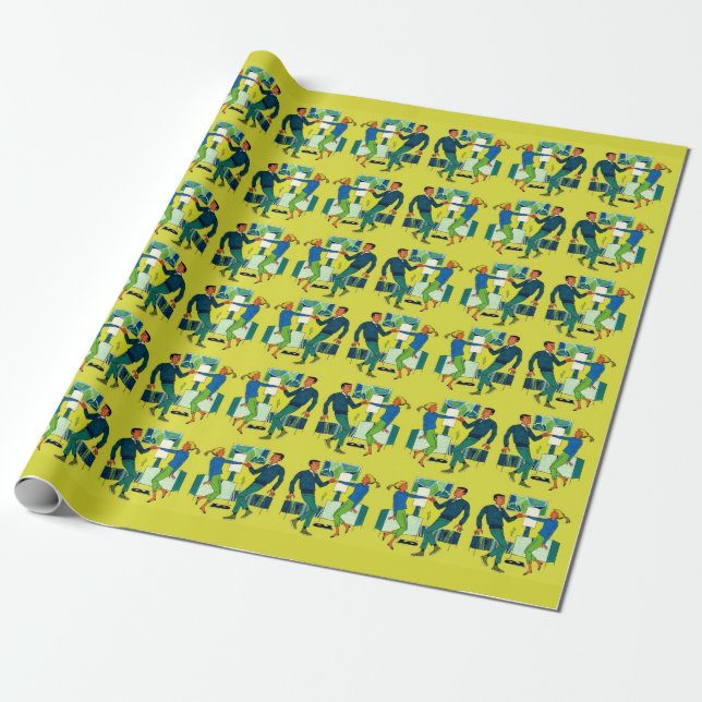Papel De Presente impressão de dança vamos (Desenrolado)