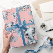 Impressão de Elefante Cento em Fundo Rosa