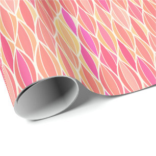 Papel De Presente Impressão de Fita do Século de médio - rosa, coral