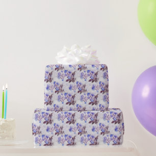 Papel De Presente Impressão de Flor Roxo bonito