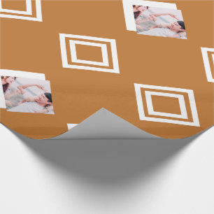 Papel De Presente Impressão de Foto Geométrica Dourada Moderna