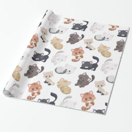 Papel De Presente Impressão de Gatos Adoráveis