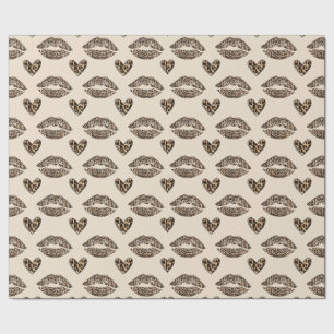 Papel De Presente Impressão de Guepardo Bege e Preto Chic