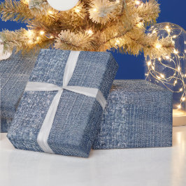 Papel De Presente Impressão de Jeans azuis Denim