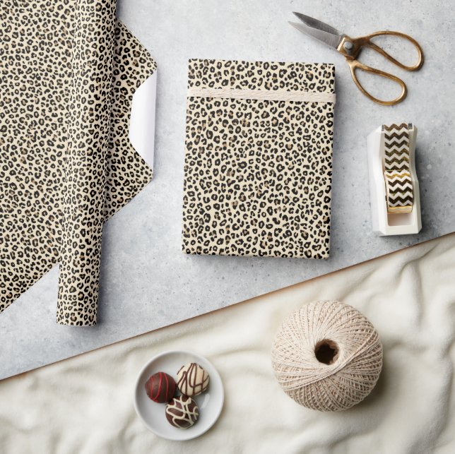 Papel De Presente Impressão de Leopardo (Artesanato)