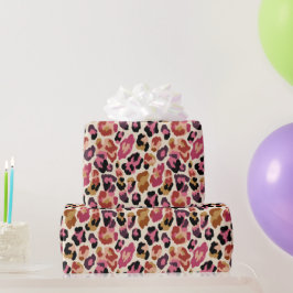 Papel De Presente Impressão de Leopardo Colorida