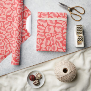 Papel De Presente Impressão de Leopardo Vermelho