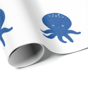 Papel De Presente Impressão de Papel Antigo do Cartoon de Octopus Bo