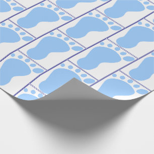 Papel De Presente Impressão de Pé Azul do Bebê Recém-nascido