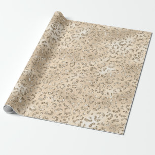Papel De Presente Impressão de Pele Castanha Chita Leopard