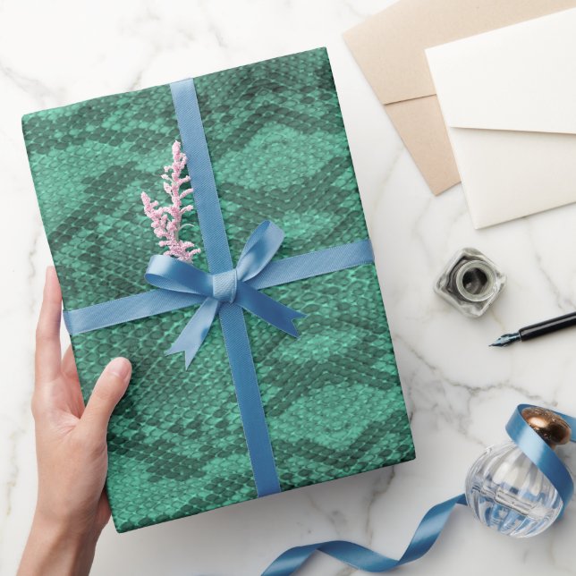 Papel De Presente Impressão de Pele Cobra Verde Claro (Presentear)