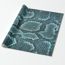 Papel De Presente impressão de pele de cobra de teal, padrão de esca