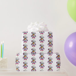 Papel De Presente Impressão de Robô Divertido e Fofo
