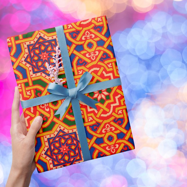 Papel De Presente Impressão de tapete colorido antigo (Criador carregado)