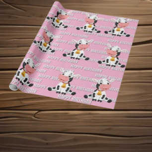 Papel De Presente impressão de vaca adorável