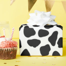 Papel De Presente Impressão De Vaca Preta E Branca