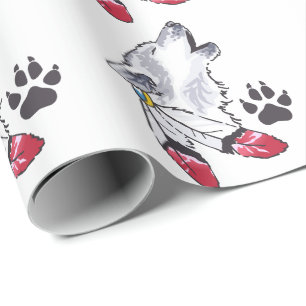 Papel De Presente Impressão de Wolf e Paw