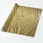 Papel De Presente Impressão de Zebra em Bronze Dourado Selva Safari<br><div class="desc">papel de embrulho personalizado</div>