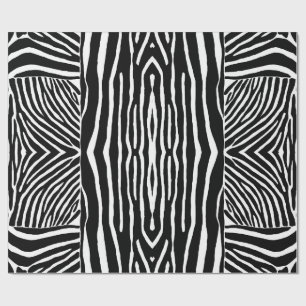 Papel De Presente Impressão de zebra preta e branca
