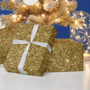 Papel De Presente Impressão Digital Brilho Dourado