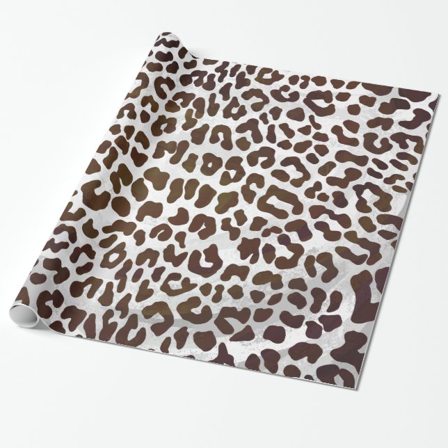 Papel De Presente Impressão do chocolate do leopardo (Desenrolado)