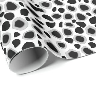 Papel De Presente Impressão do leopardo - preto e branco