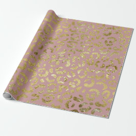 Papel De Presente Impressão Dourada rosa-cola-rosa Luxuriosa Glam
