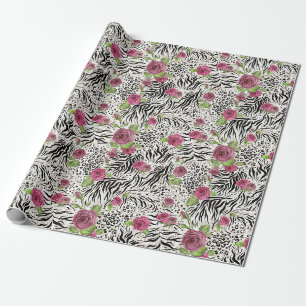 Papel De Presente Impressão e Rosas de animais