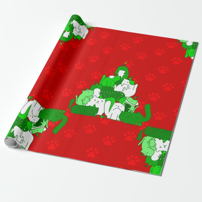 Papel De Presente impressão em árvore de natal de natal (Desenrolado)