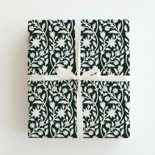 Papel De Presente Impressão em bloco inspirada em floral verde