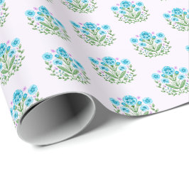 Papel De Presente Impressão Floral Amherst em Lavanda