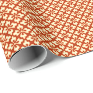 Papel De Presente Impressão floral do quimono, tanjerina