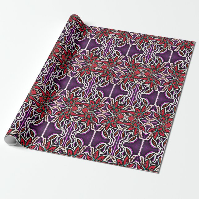 Papel De Presente Impressão Floral Etérea (Desenrolado)