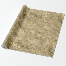Papel De Presente Impressão Glam Dourada Glitter Zebra